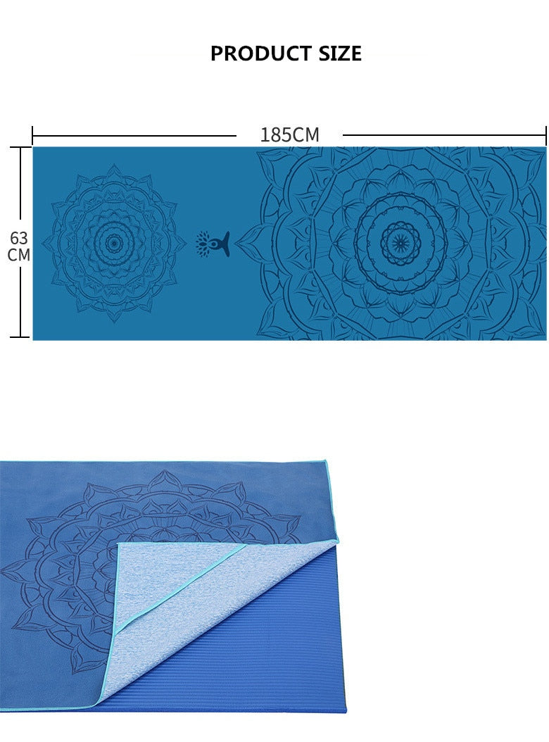 Hot Yoga Mat Towel. Non Slip Mat Cover Towel- The India Collection. WickedYo.